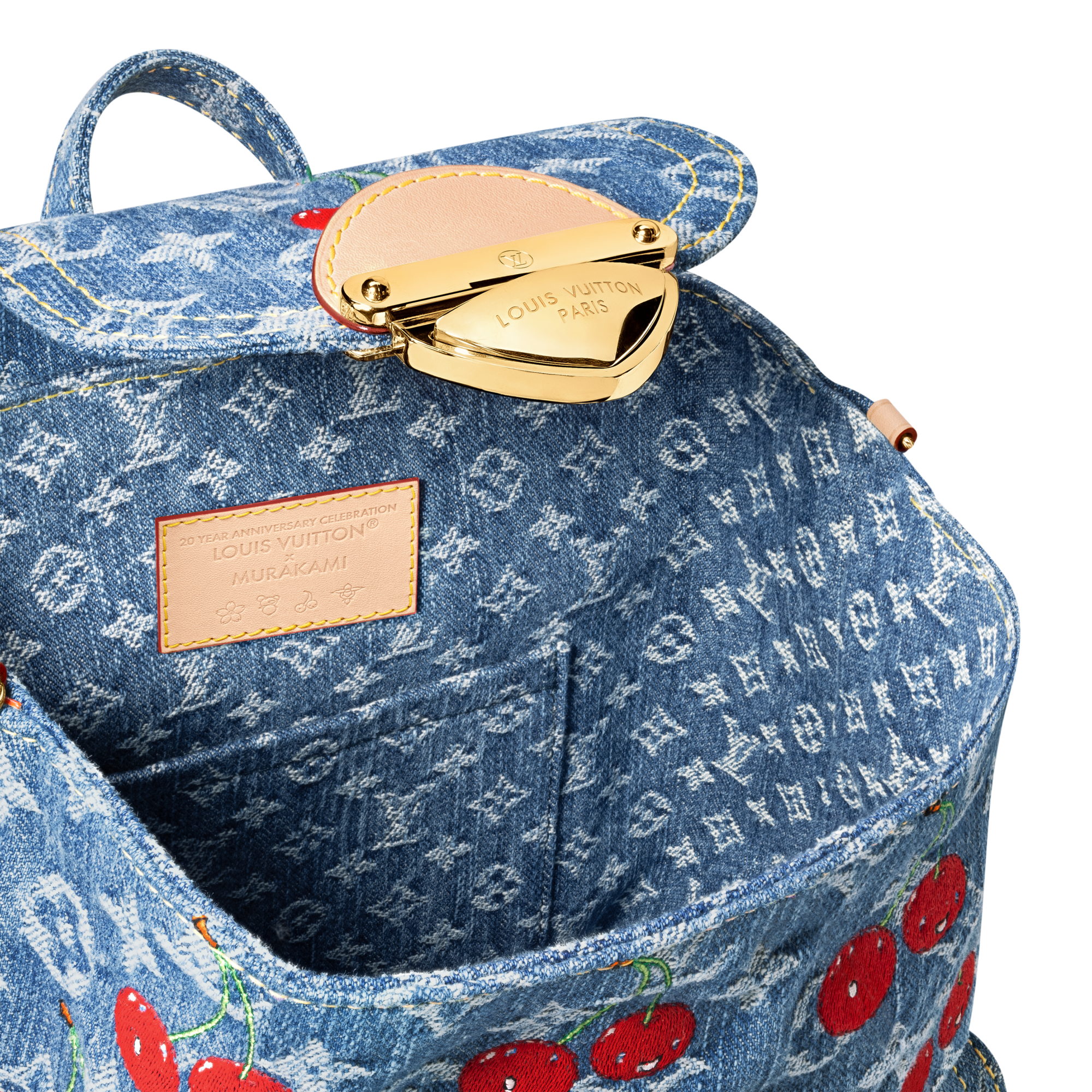 希少コラボ♪【LOUIS VUITTON x TM】Fan Cherry 扇子 Blue Denim Louis Vuitton x Murakami Cherry-Themed Drop Is Here